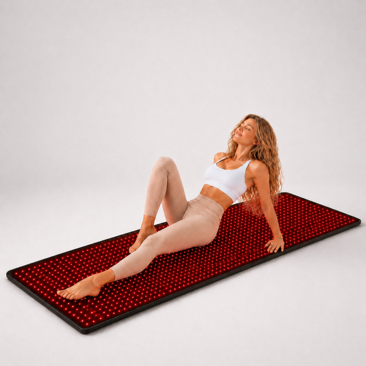 FullGlow 180 full body red light and near infrared therapy mat laid flat