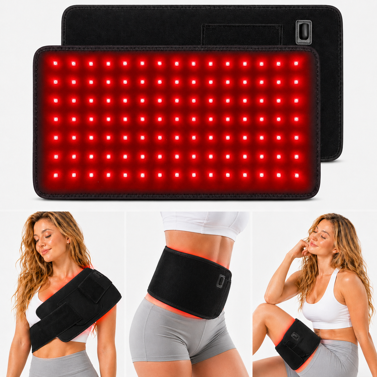 FullGlow Universal Wrap red light and near infrared therapy pad with strap