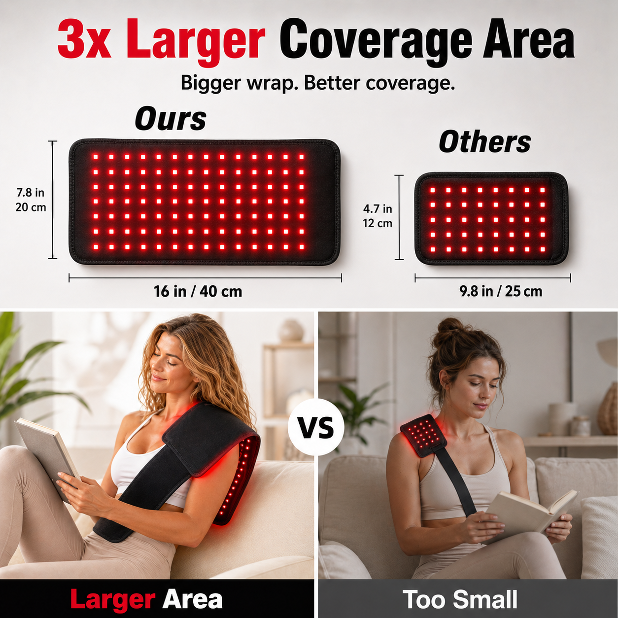 FullGlow Universal Wrap controller showing brightness levels and timer
